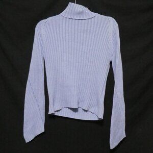 TRISTAN & ISEUT | medium | Light Blue Turtleneck Ribbed Sweater | 100% Cotton